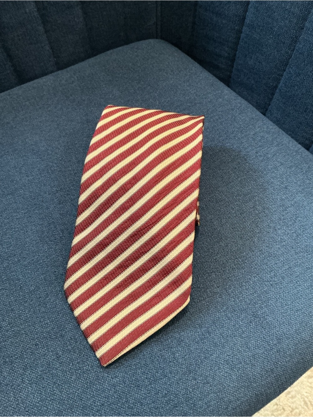 Armani Collezioni Diagonal Stripe Tie in Red and Cream
